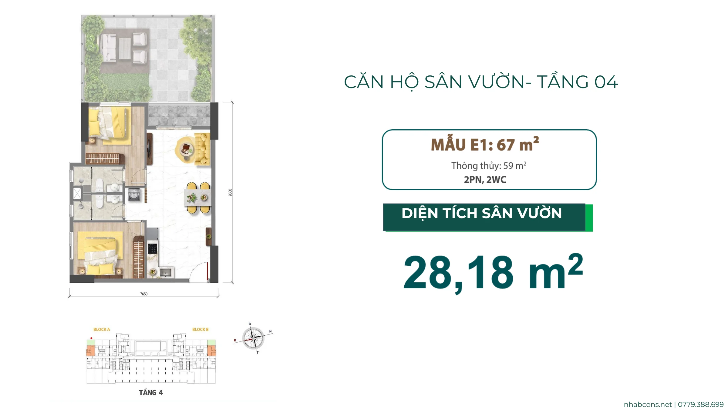 Căn hộ sân vườn Bcons Aria