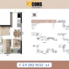 căn hộ 2PN1WC Bcons NewSky