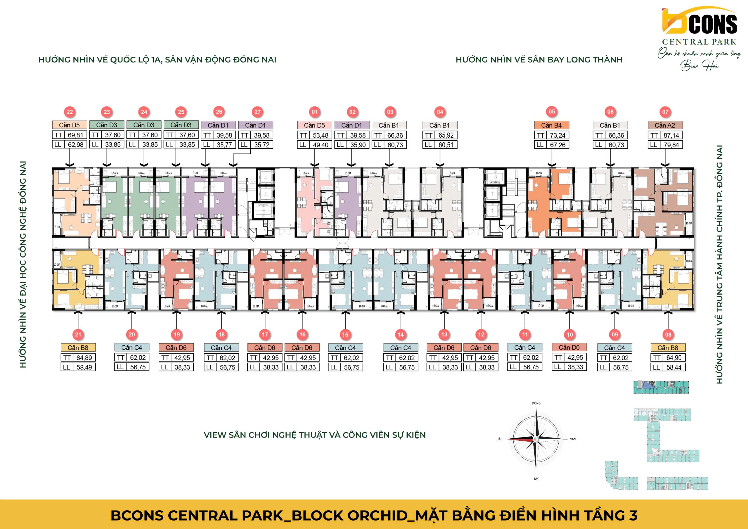 Block Orchid dự án Bcons Central Park