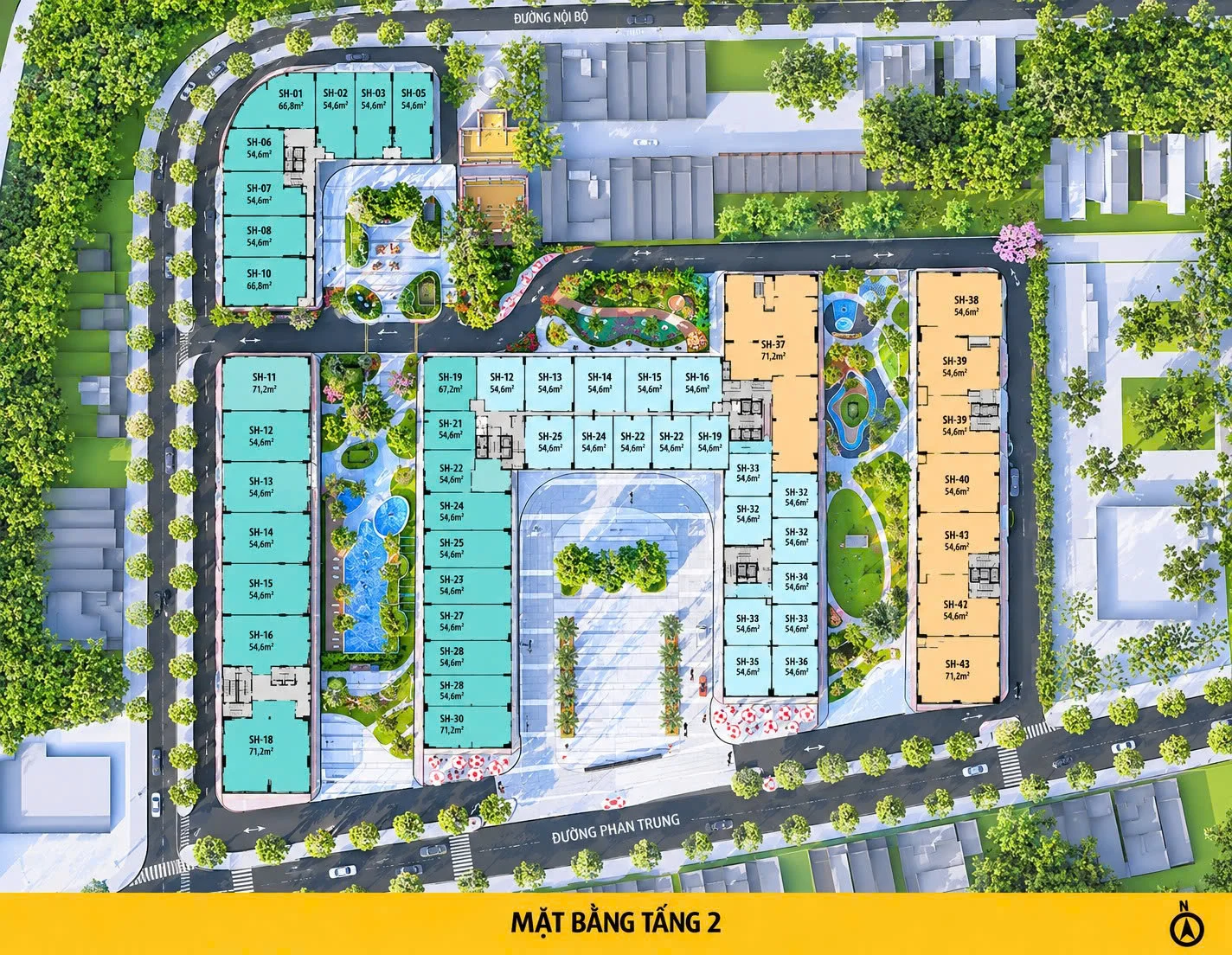Mặt bằng Shophouse Bcons Central Park Biên Hòa
