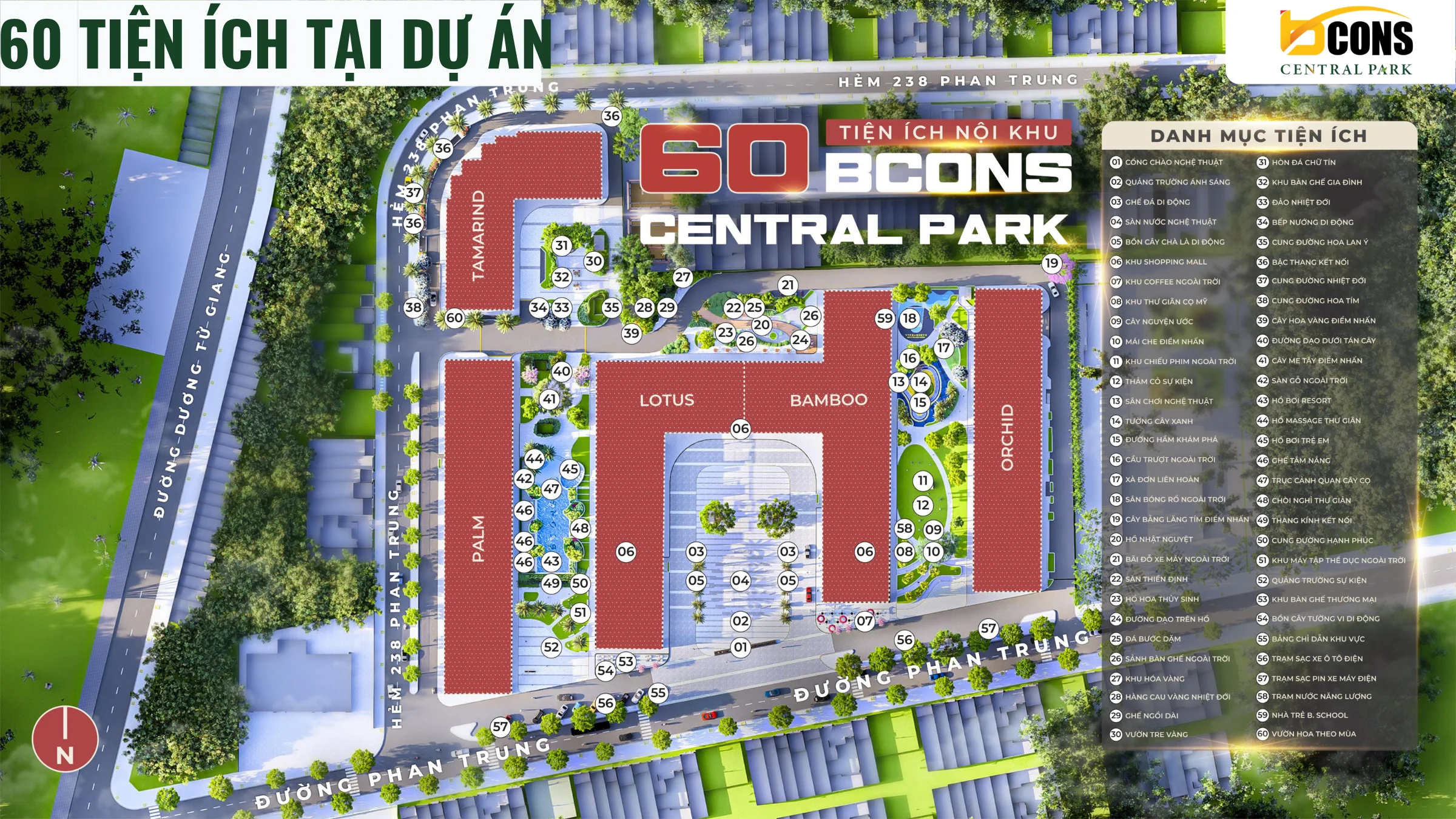 Tiện ích dự án Bcons Central Park